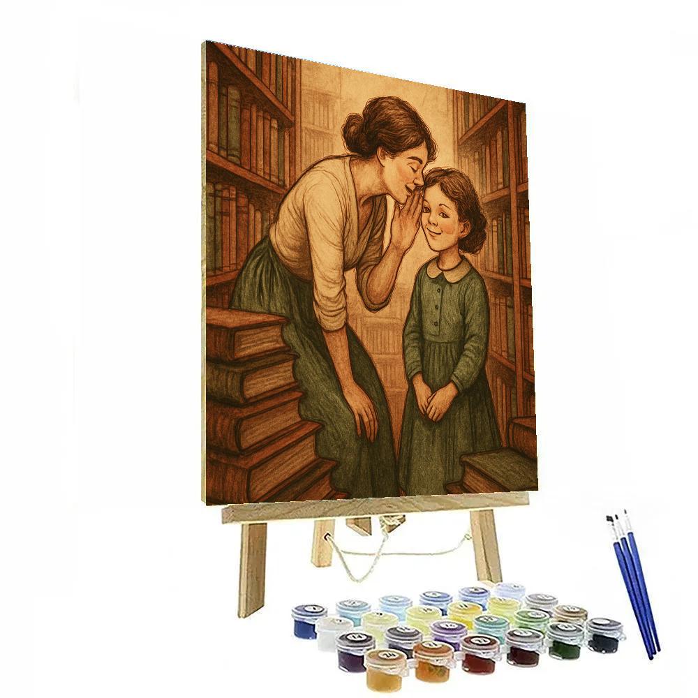 Library Whispering Secrets painting number kit