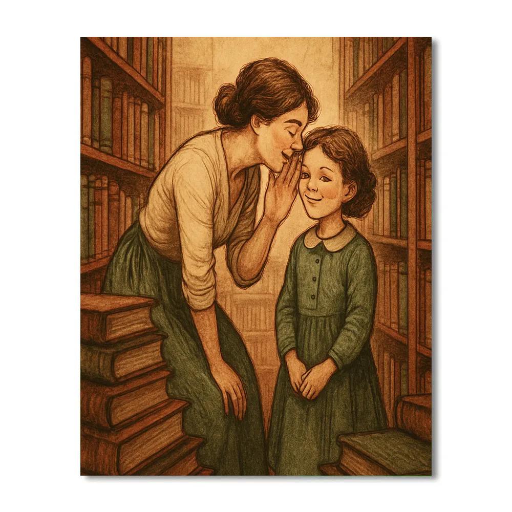 Library Whispering Secrets painting number kit