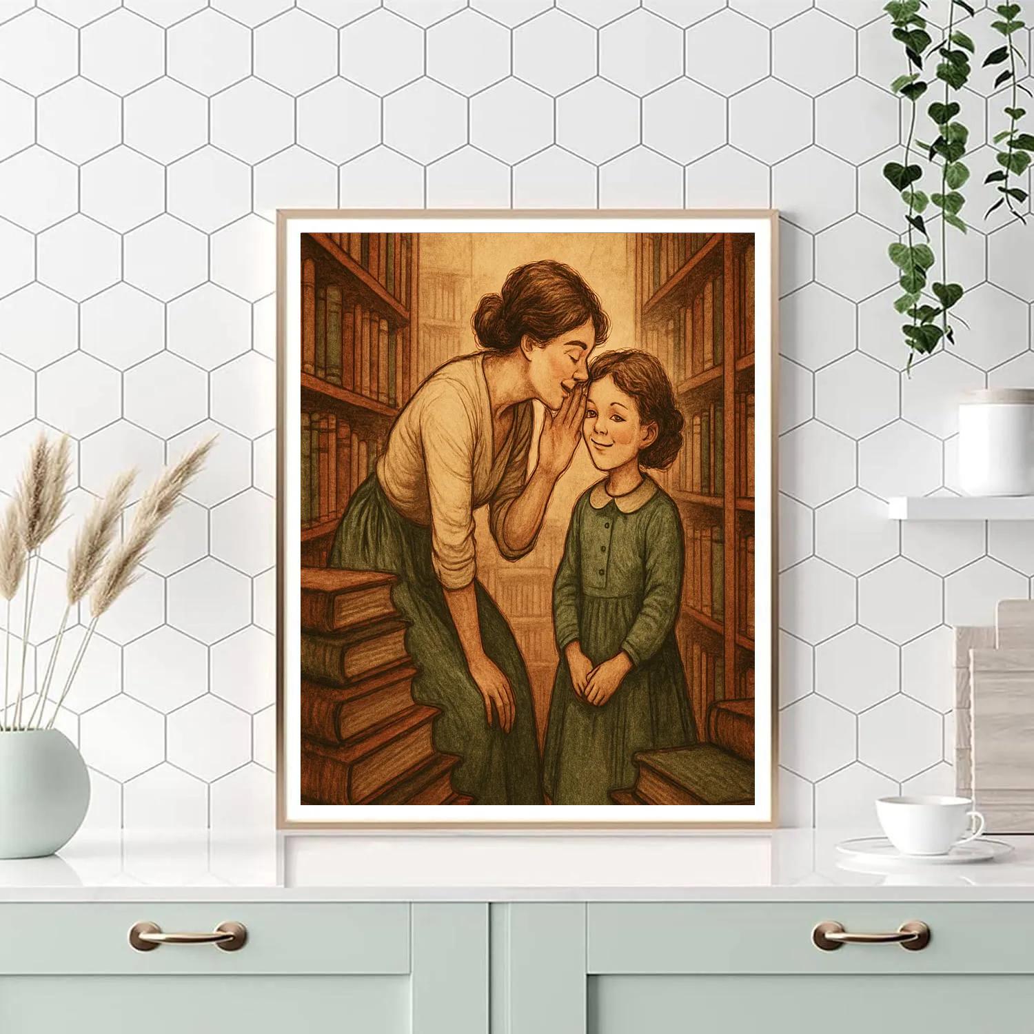 Library Whispering Secrets painting number kit