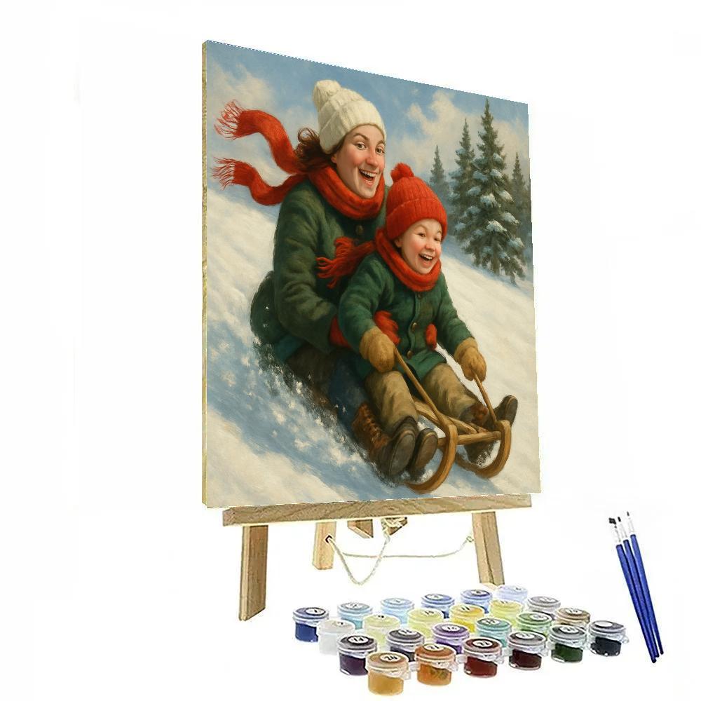 Snowy Sled Lane painting number kit