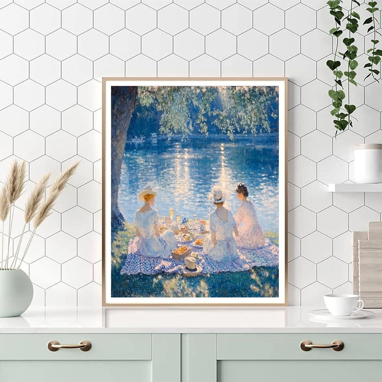 Seurat Inspired Lake Picnic Paint by numbers kits
