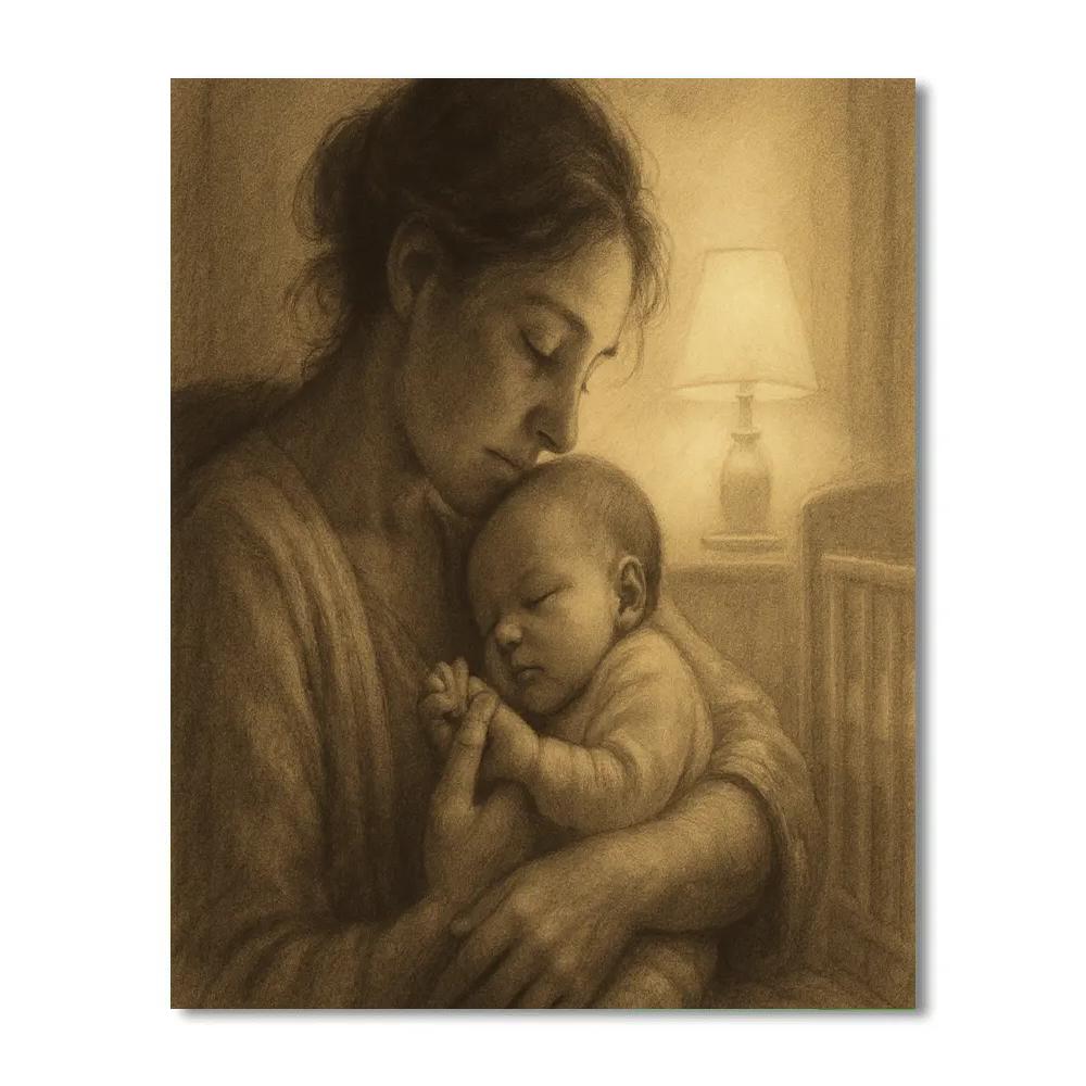 Midnight Feeding Glow Paint by numbers art
