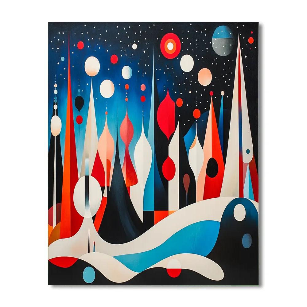 Miro Inspired Surreal Playground paint by numbers