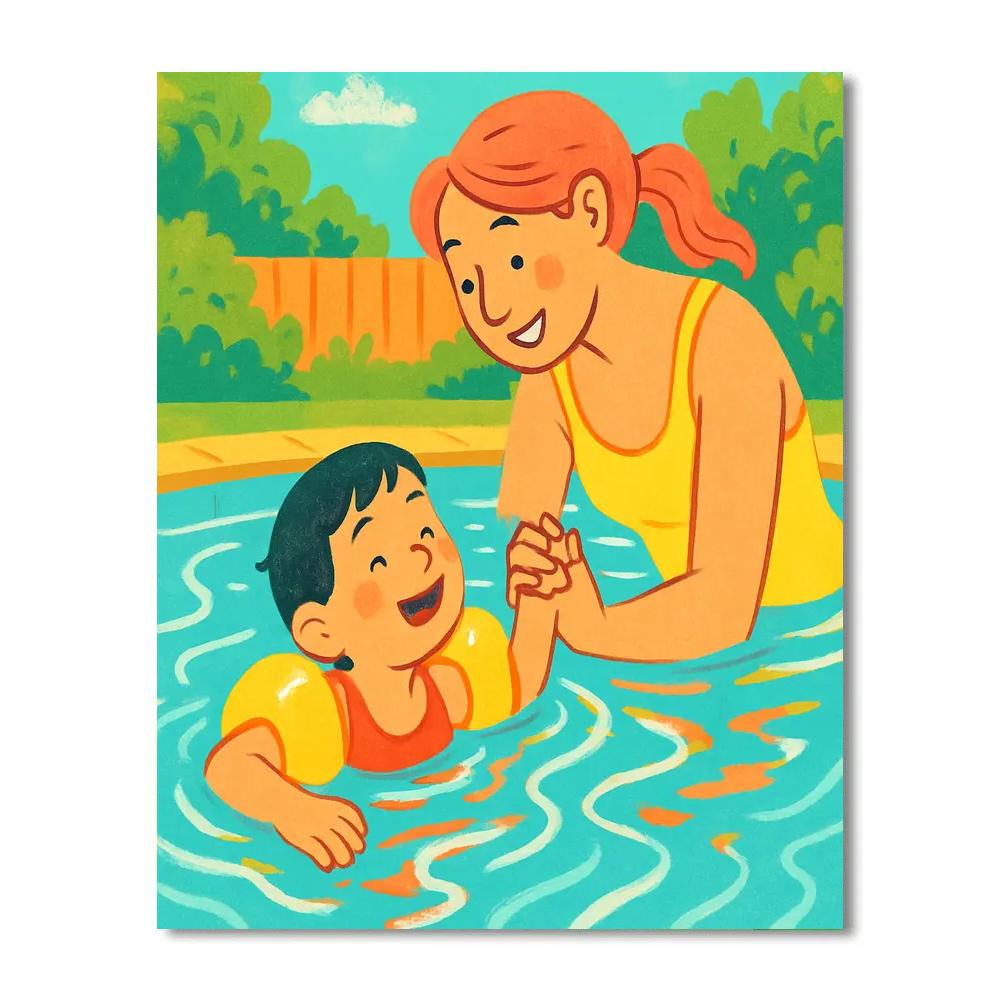 Poolside Splash Lessons Painting by numbers kit