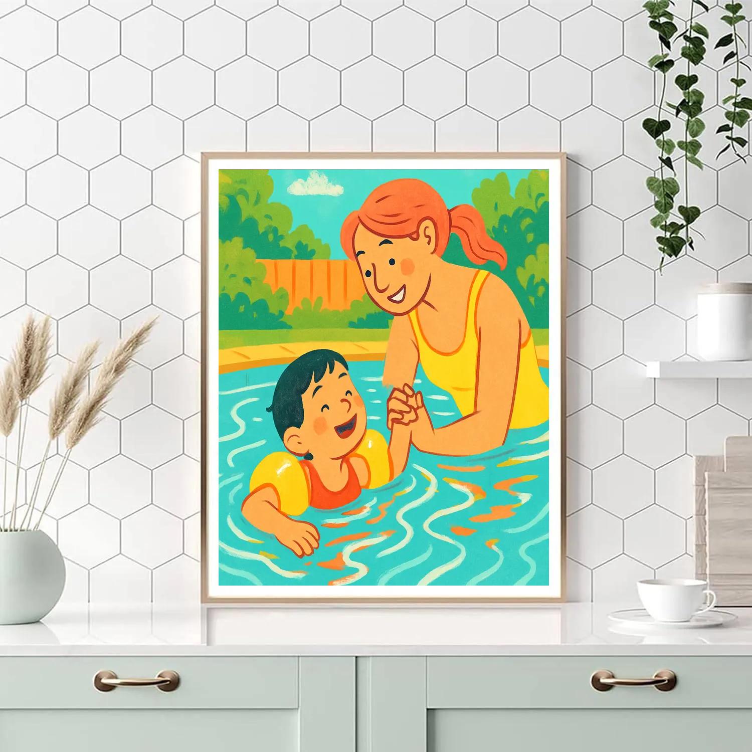 Poolside Splash Lessons Painting by numbers kit
