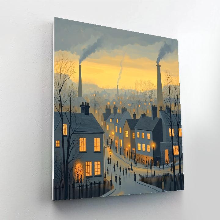 Lowry Inspired Industrial Morning paint by numbers