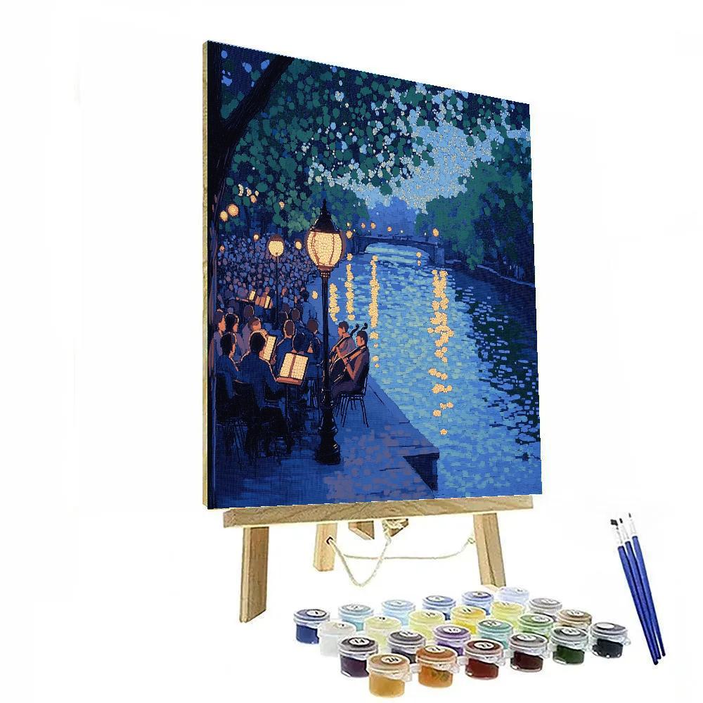 Seurat Inspired Riverside Concert DIY paint by numbers