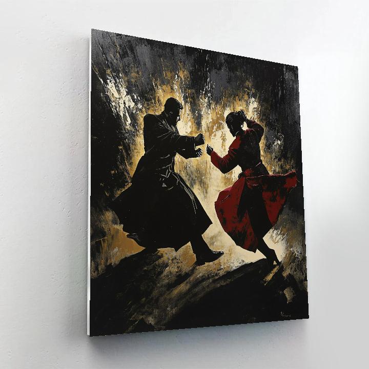 Caravaggio Inspired Dramatic Duel Number painting
