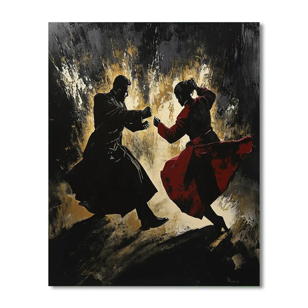 Caravaggio Inspired Dramatic Duel Number painting
