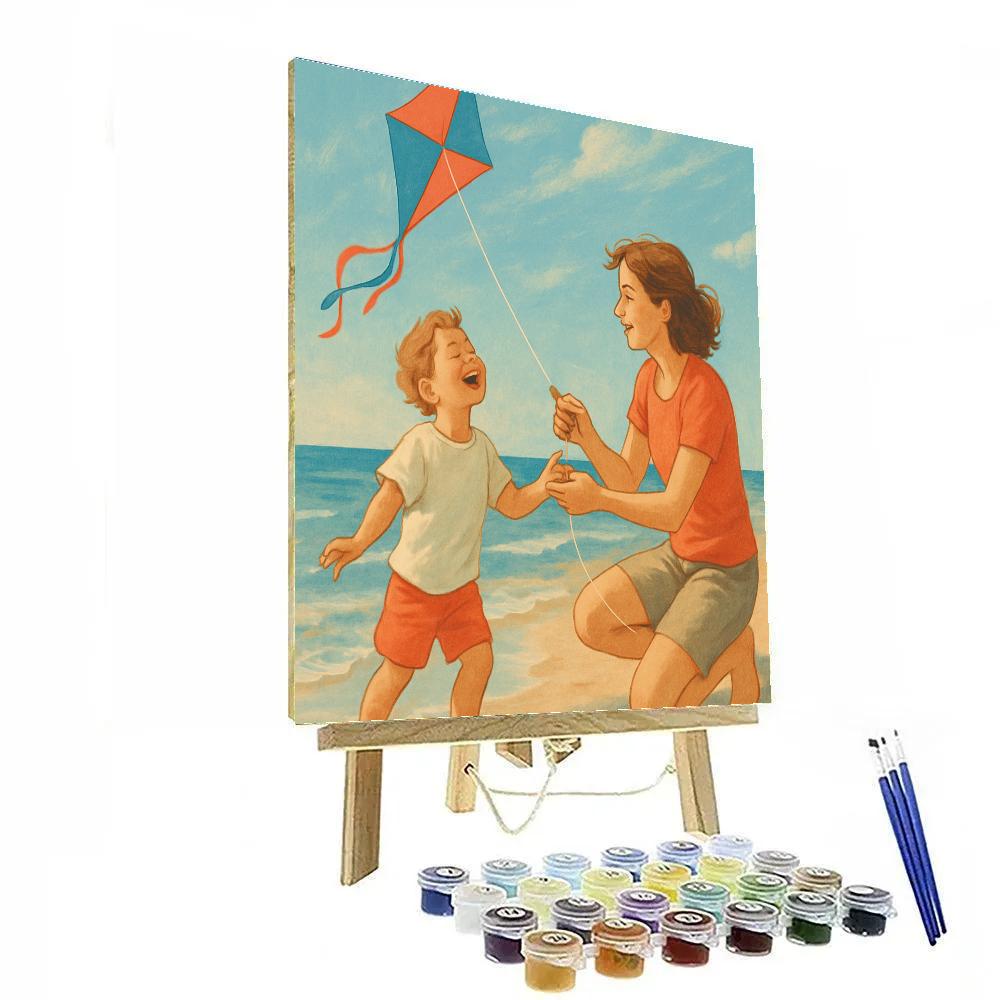 Seaside Kite Teaching paint by numbers