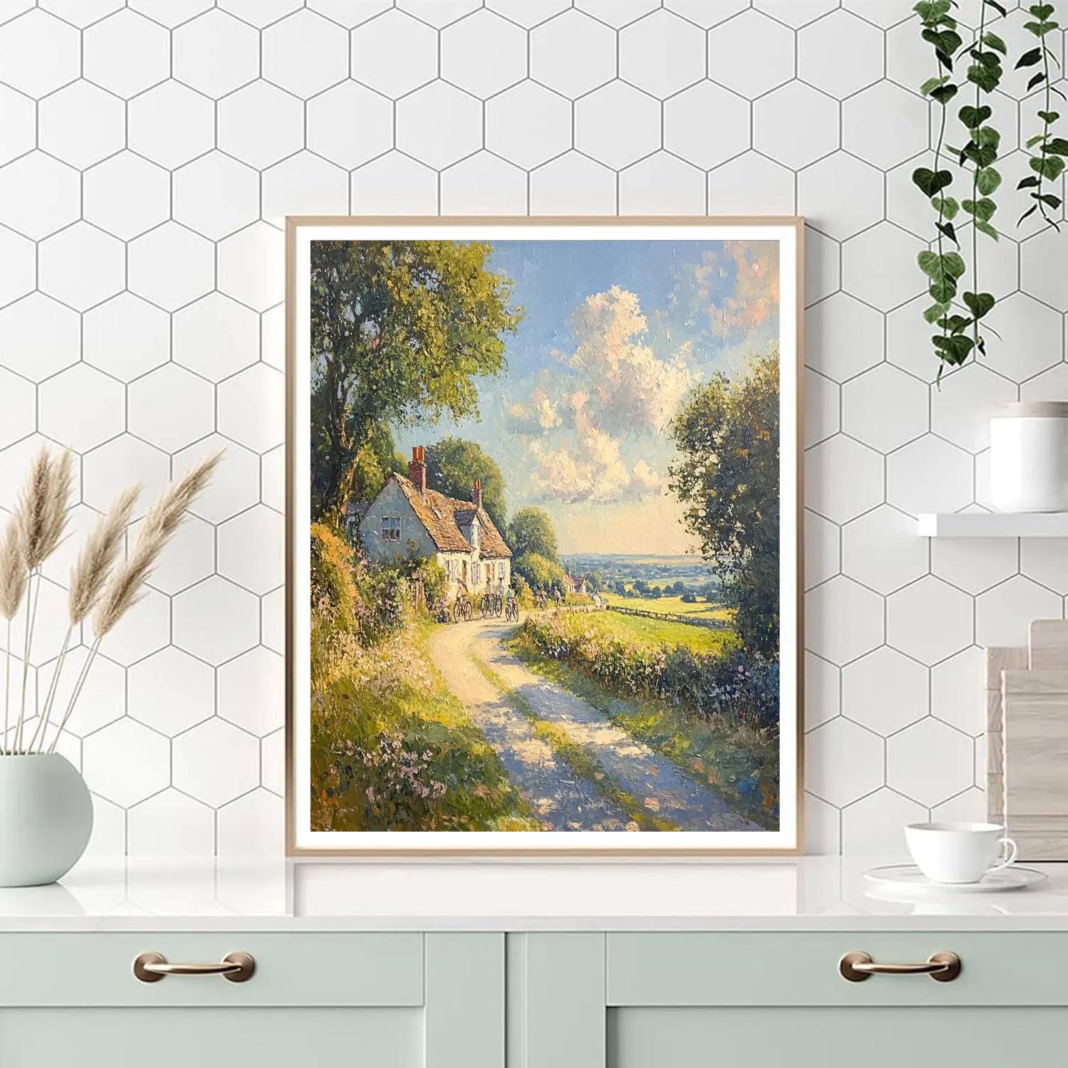 Pissarro Inspired Village Lane Paint by numbers kits