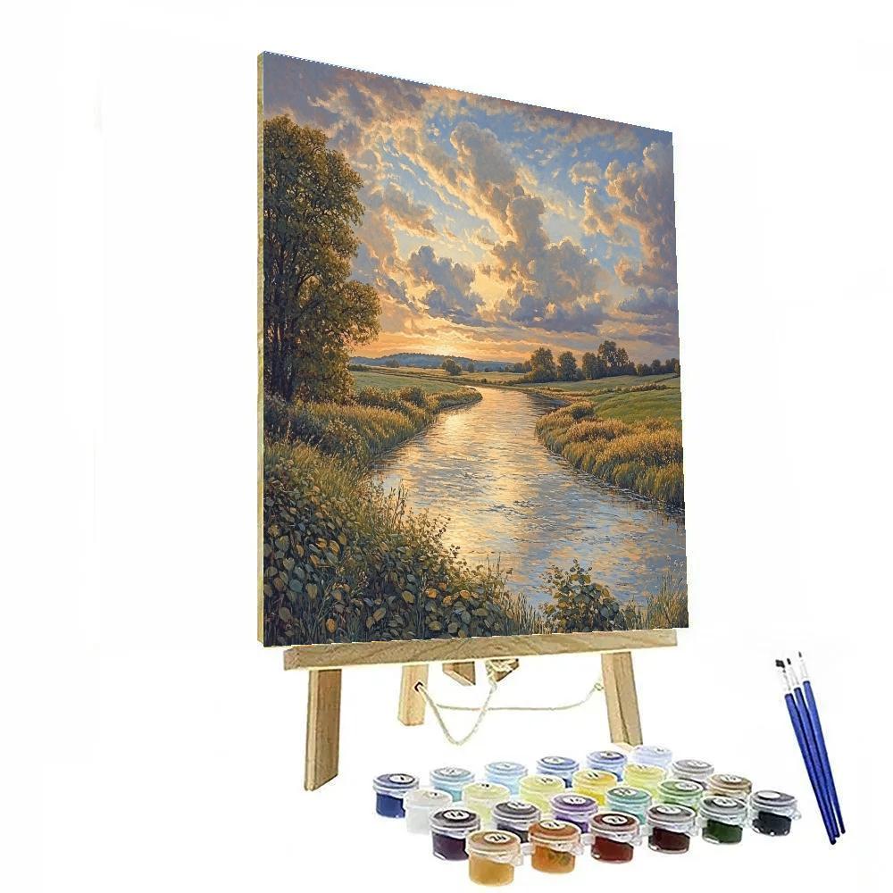 Constable Inspired River Bend paint by number
