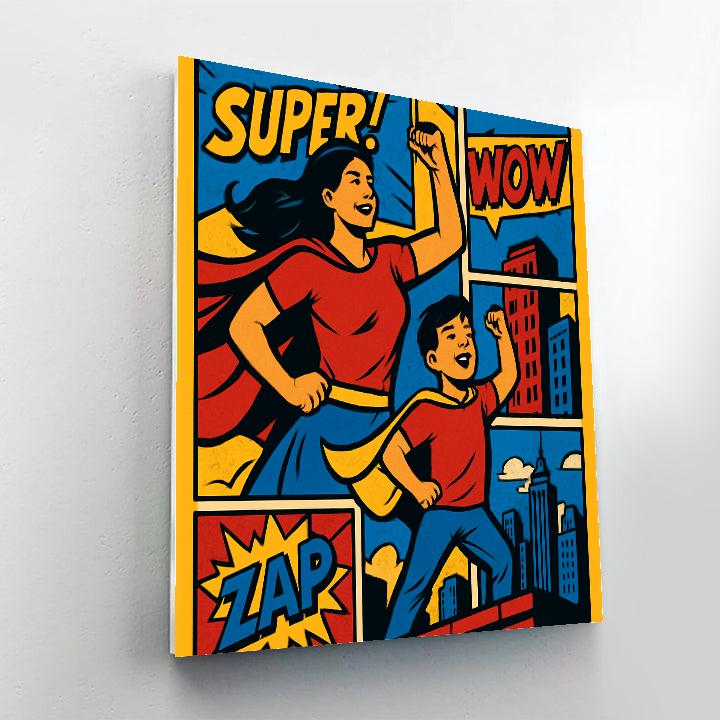 Comic Book Super Mom Paint by numbers art