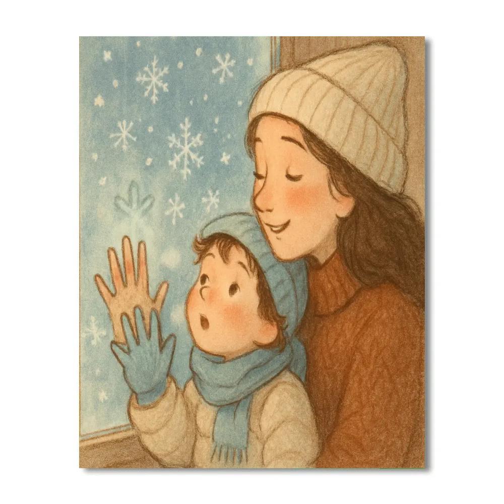 Window Snowflake Drop Paint by numbers art