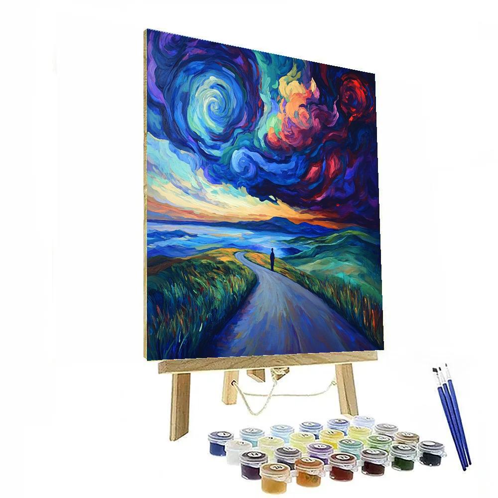 Munch Inspired Lonely Road Number painting