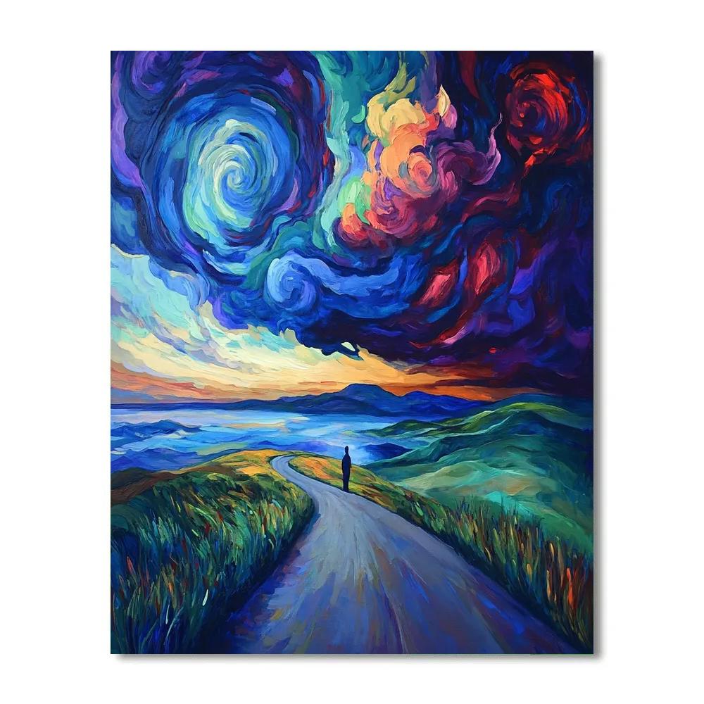 Munch Inspired Lonely Road Number painting