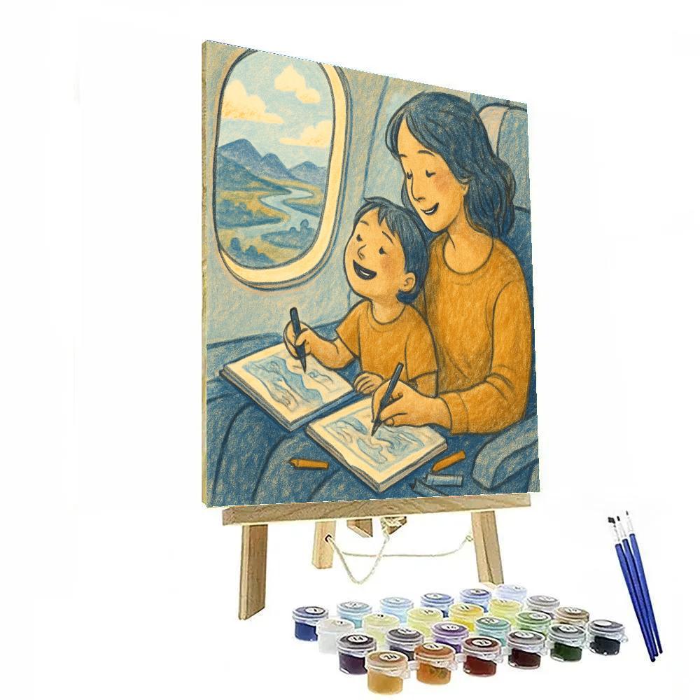 Window Seat Travel Sketching Painting by numbers kit