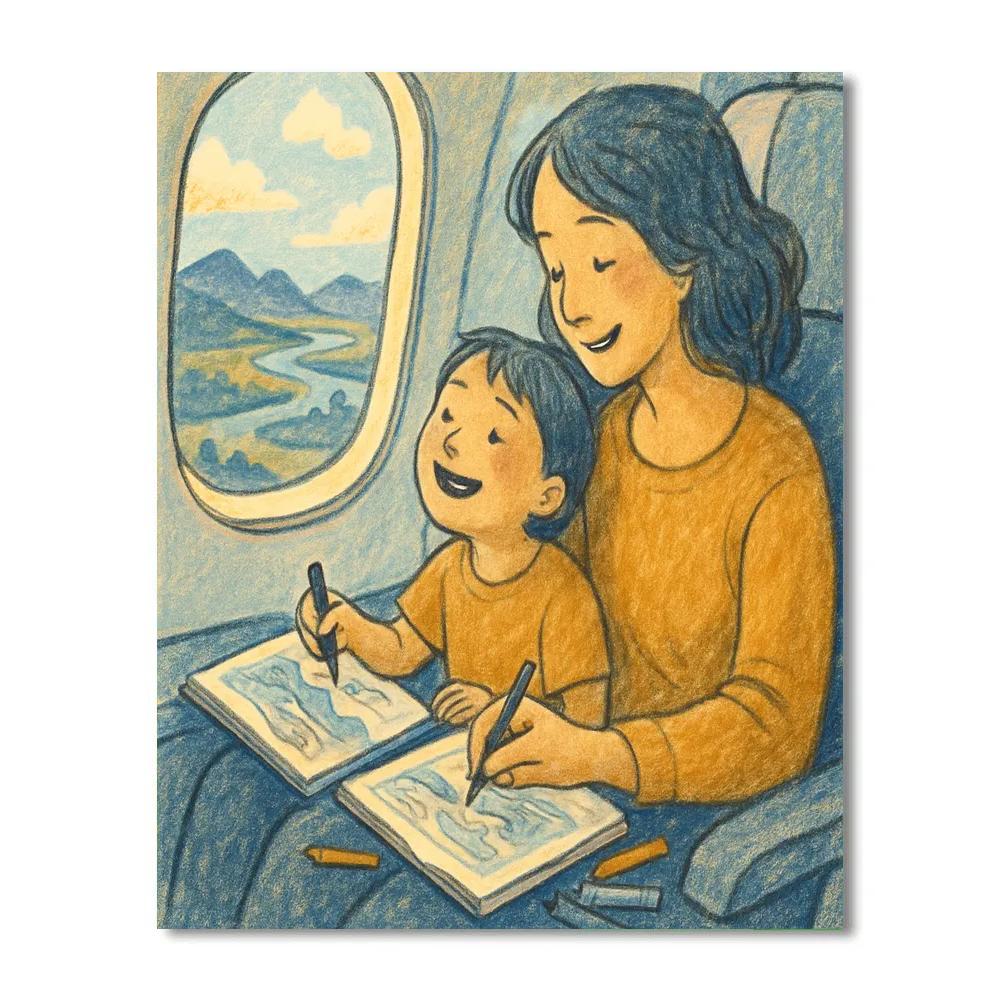 Window Seat Travel Sketching Painting by numbers kit