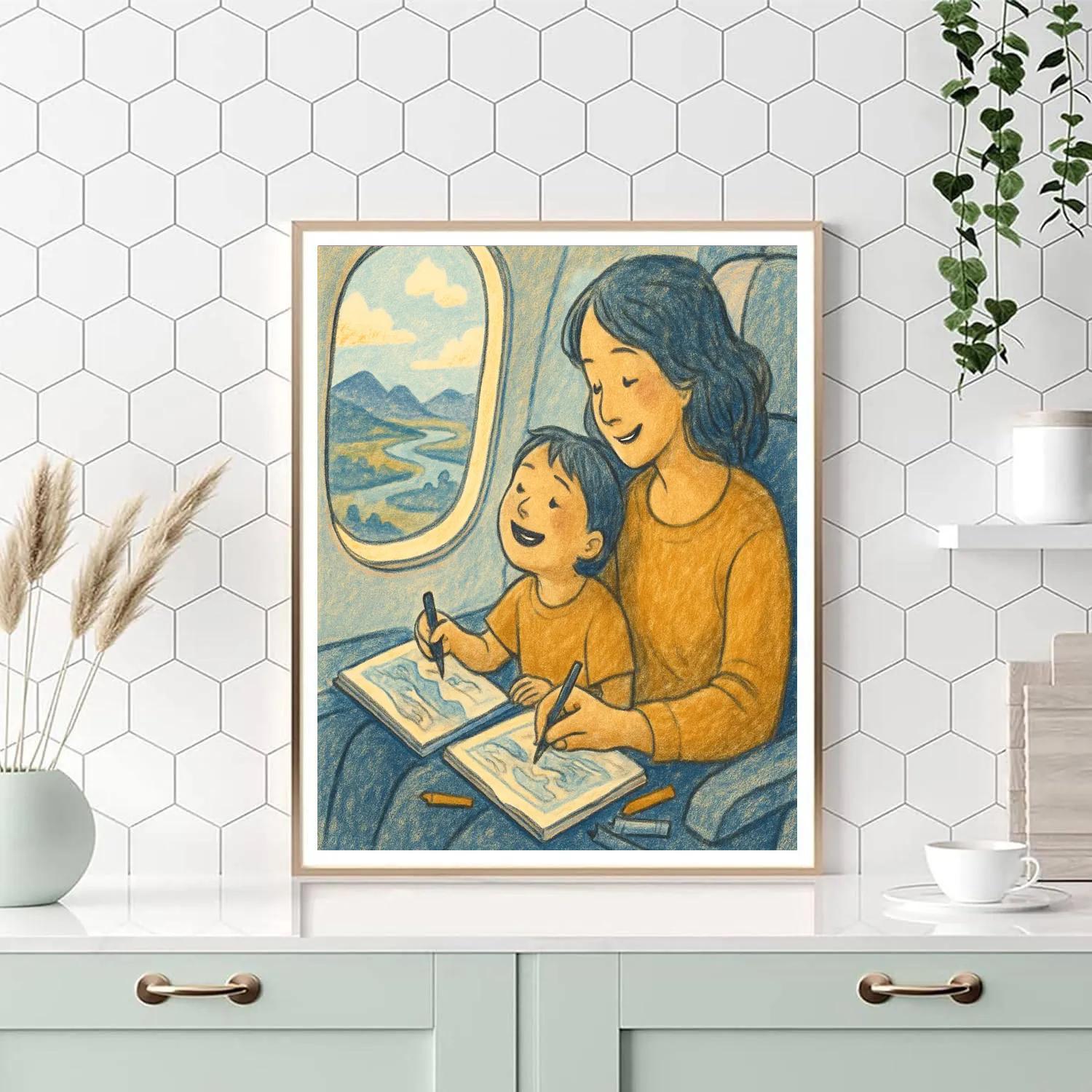 Window Seat Travel Sketching Painting by numbers kit