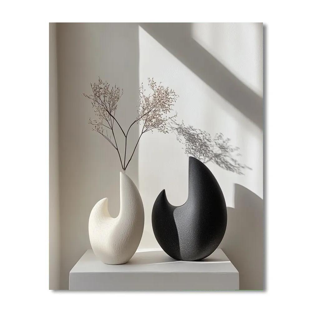 Hepworth Inspired Abstract Forms Number painting