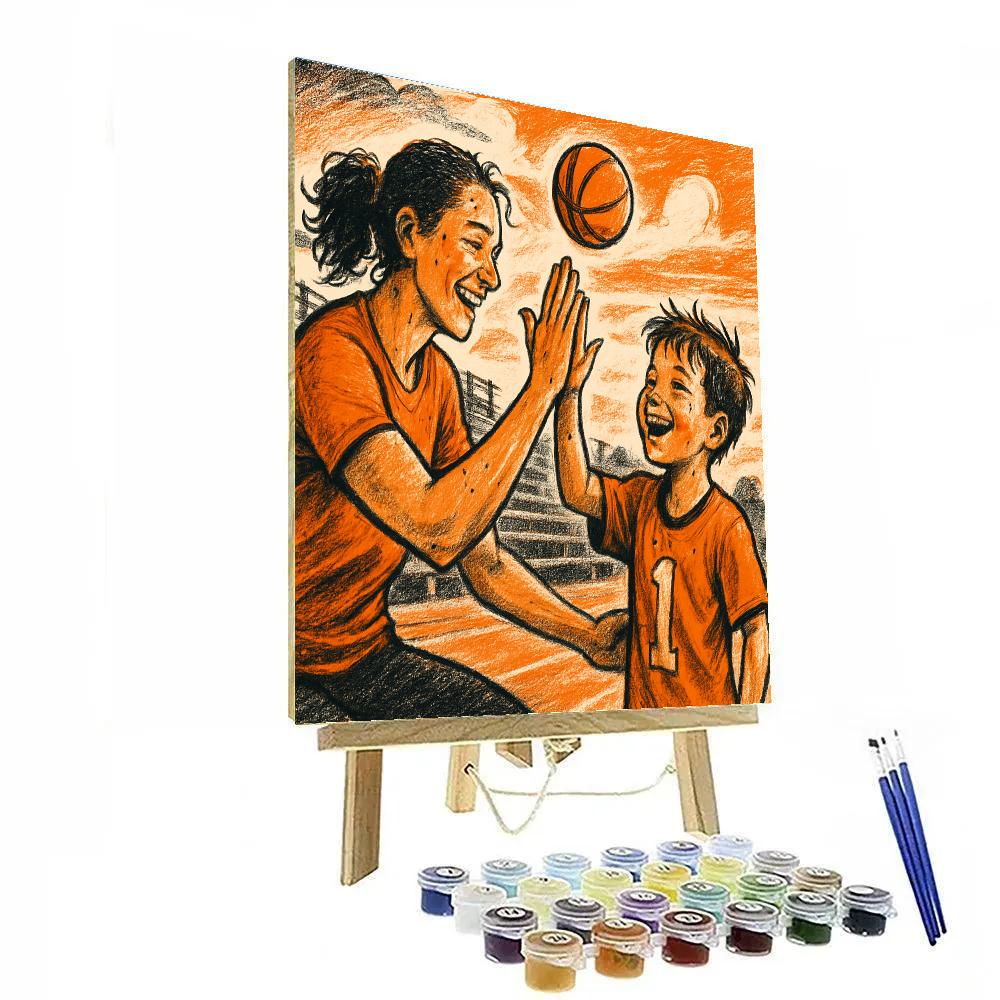 Basketball Court High Five Painting by numbers kit