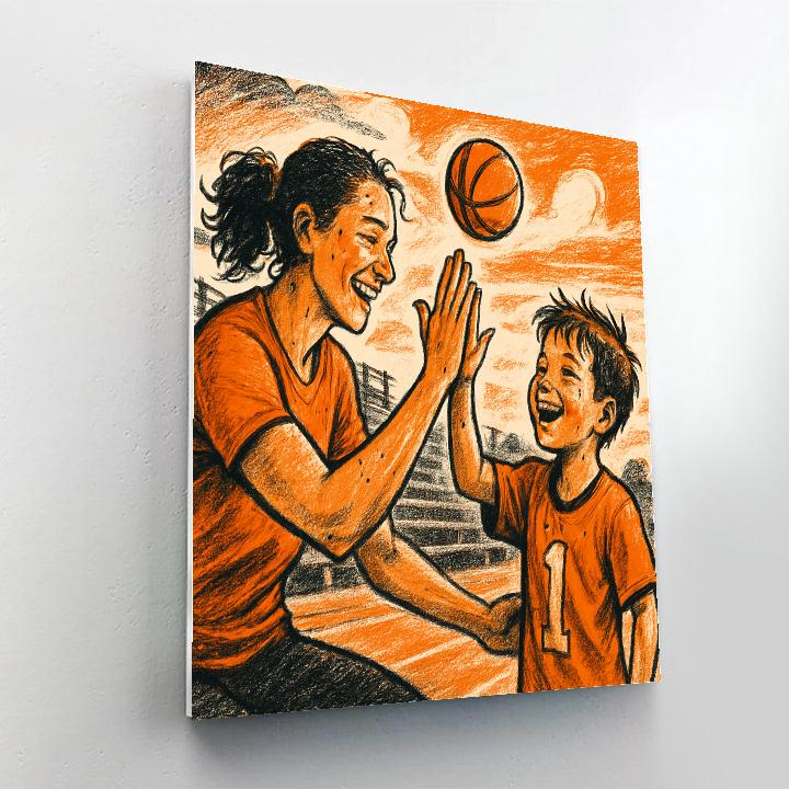 Basketball Court High Five Painting by numbers kit