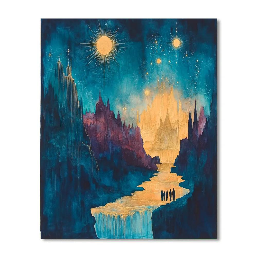 Blake Inspired Visionary Landscape paint by color