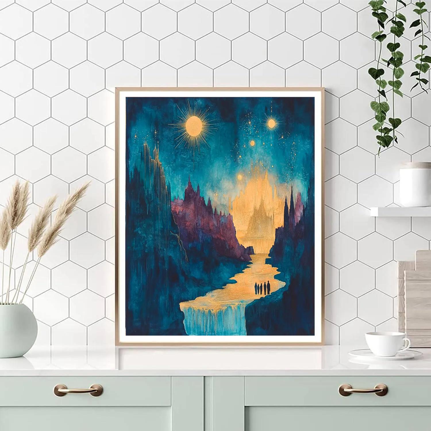 Blake Inspired Visionary Landscape paint by color