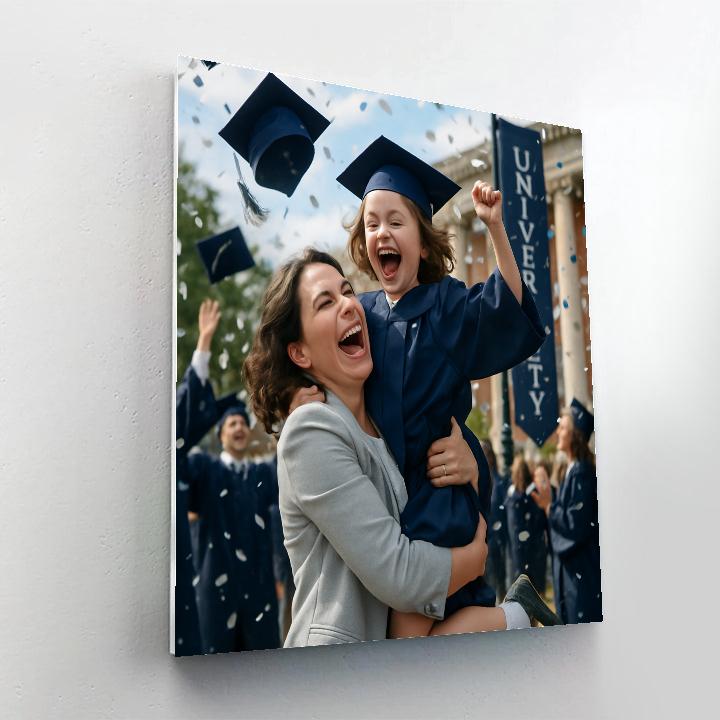 Graduation Cap Toss Support paint by number