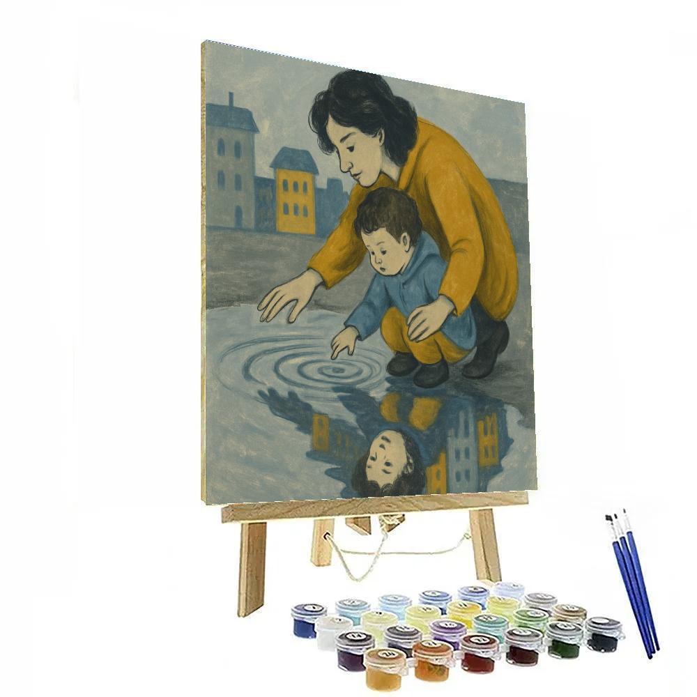 Puddle Reflection Portrait painting number kit