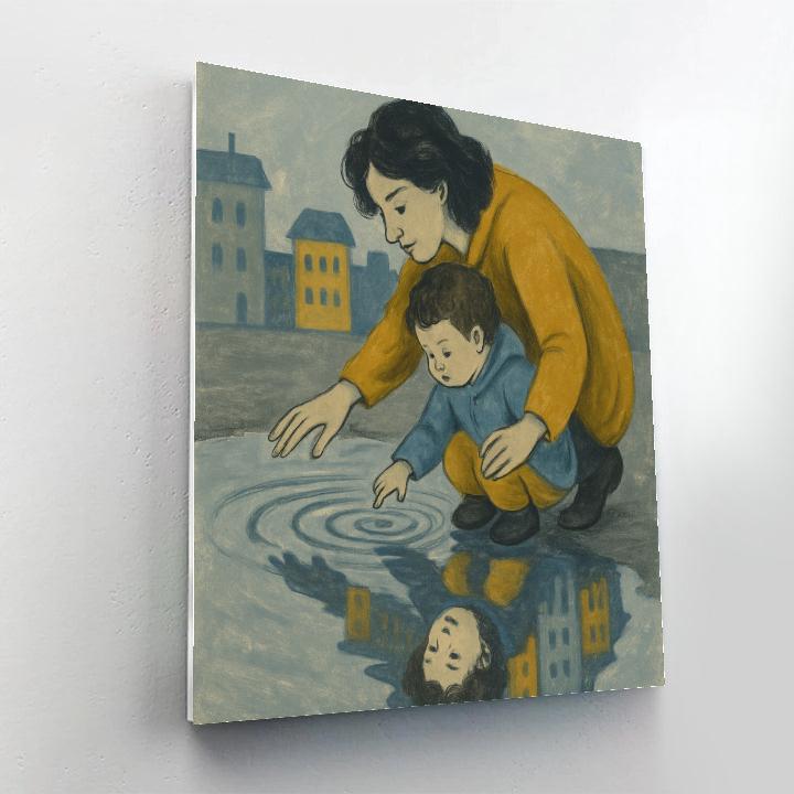 Puddle Reflection Portrait painting number kit