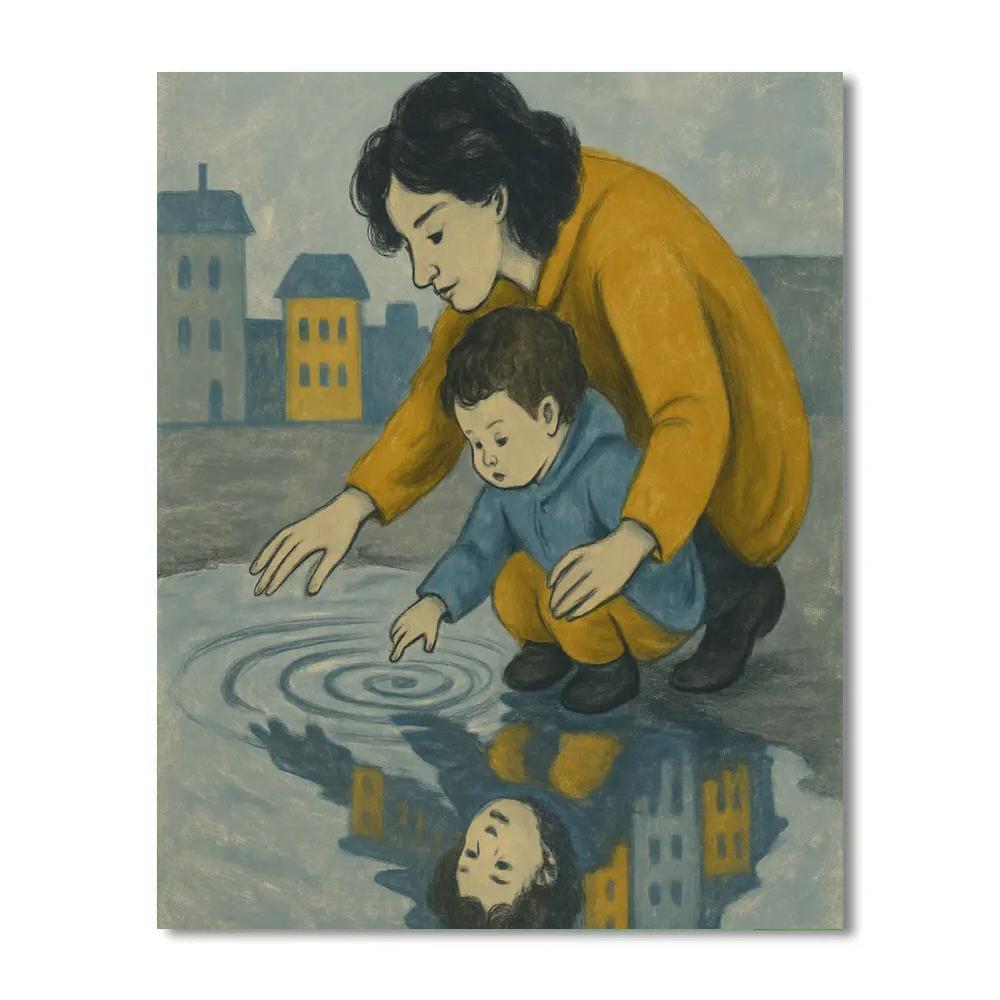 Puddle Reflection Portrait painting number kit