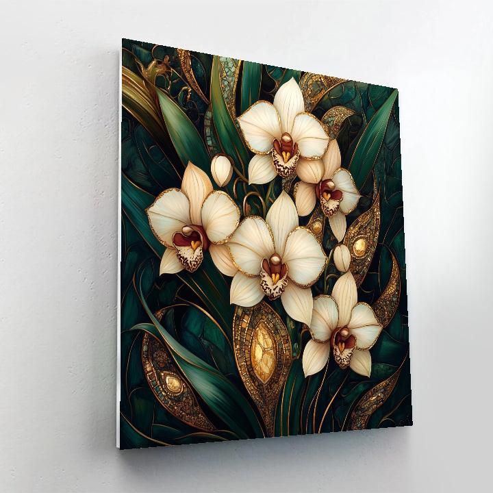 Gustav Klimt Inspired Orchid Bouquet DIY paint by numbers