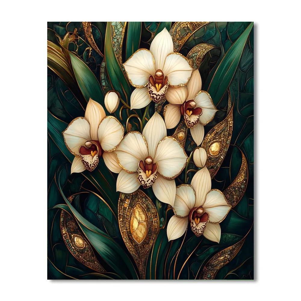 Gustav Klimt Inspired Orchid Bouquet DIY paint by numbers