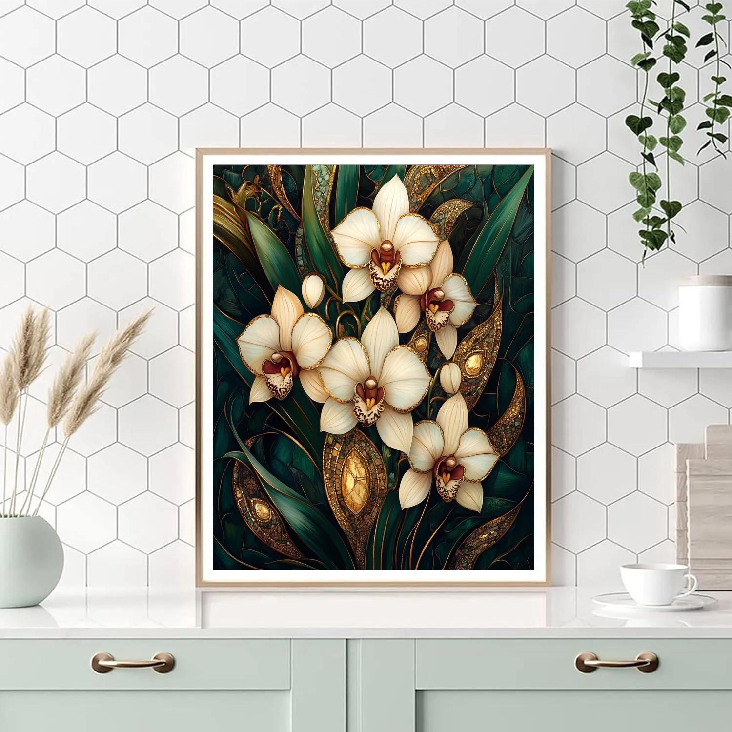 Gustav Klimt Inspired Orchid Bouquet DIY paint by numbers