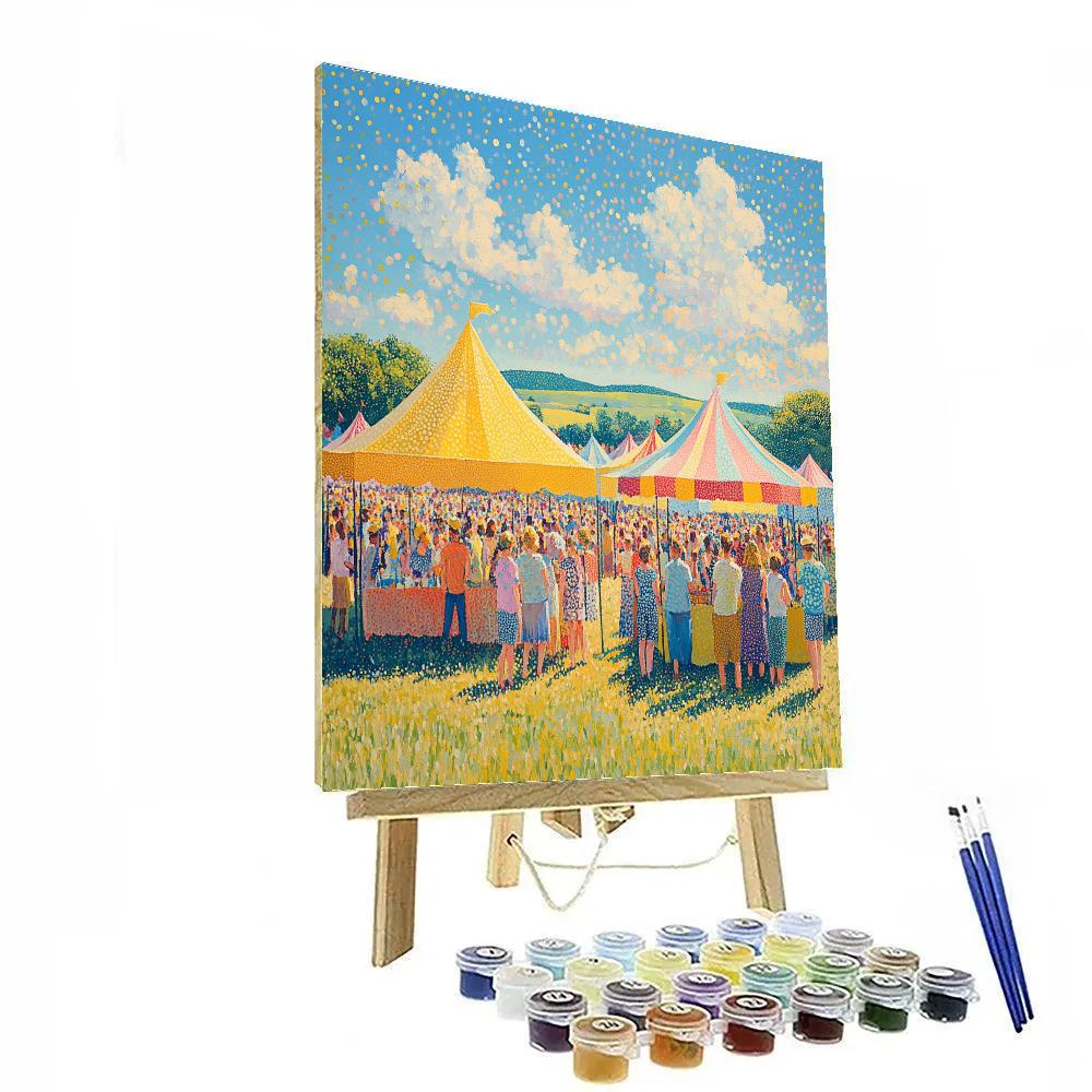 Seurat Inspired Summer Festival Paint by numbers art