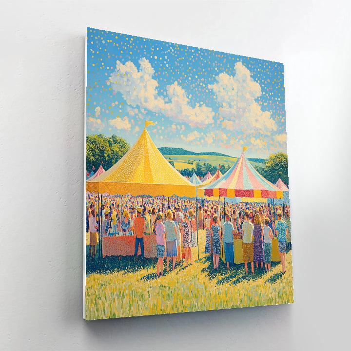 Seurat Inspired Summer Festival Paint by numbers art