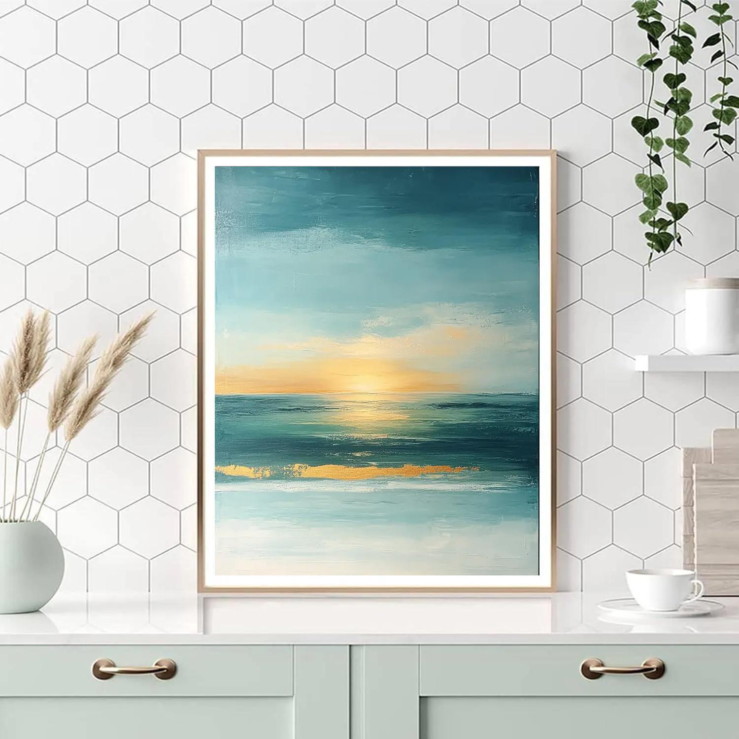 Rothko Inspired Ocean Horizon Number painting