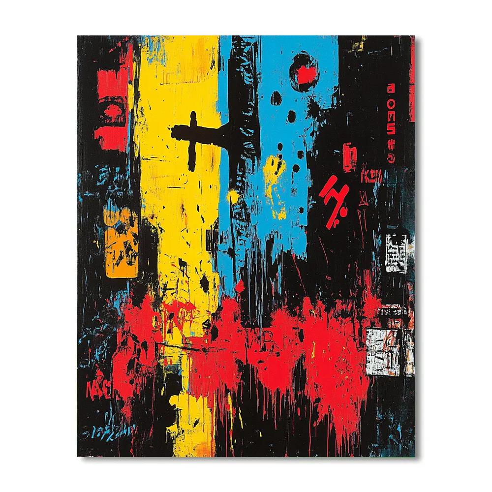 Basquiat Inspired Urban Myth painting number kit