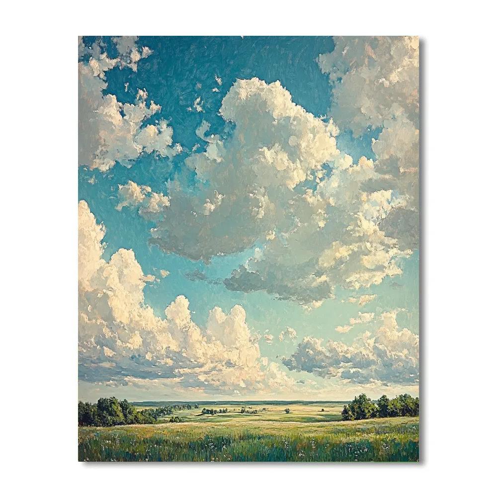John Constable Inspired Summer Clouds Number painting