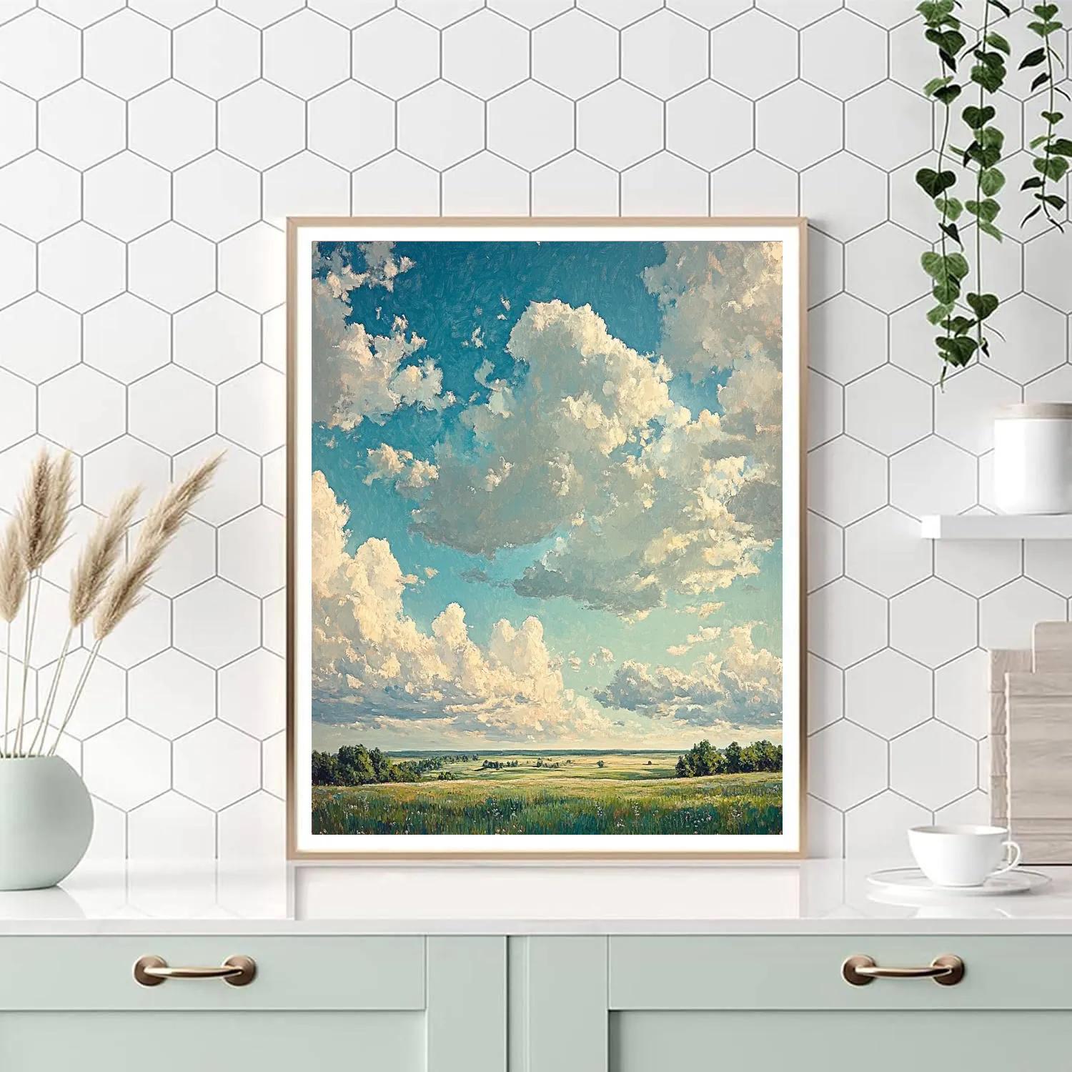 John Constable Inspired Summer Clouds Number painting