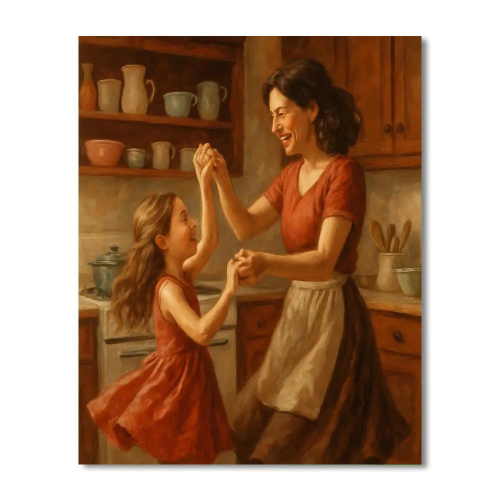 Evening Kitchen Dance DIY paint by numbers