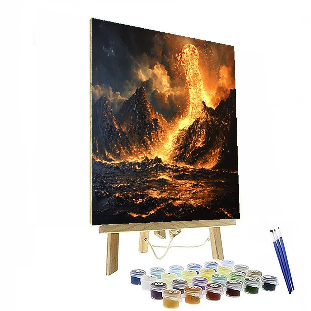 Turner Inspired Volcano Eruption Paint by numbers art