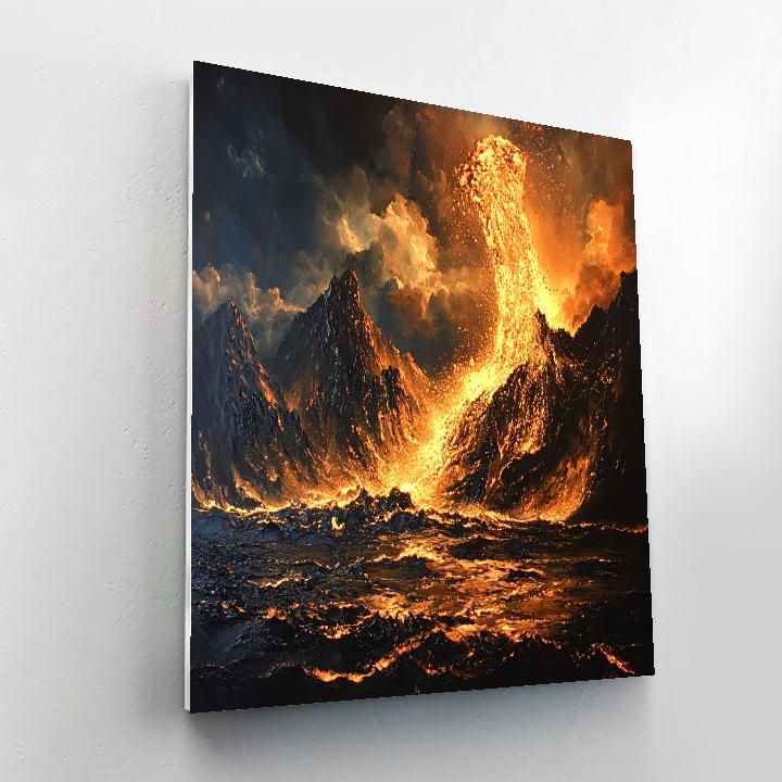 Turner Inspired Volcano Eruption Paint by numbers art