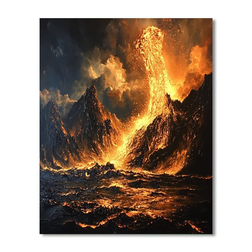 Turner Inspired Volcano Eruption Paint by numbers art