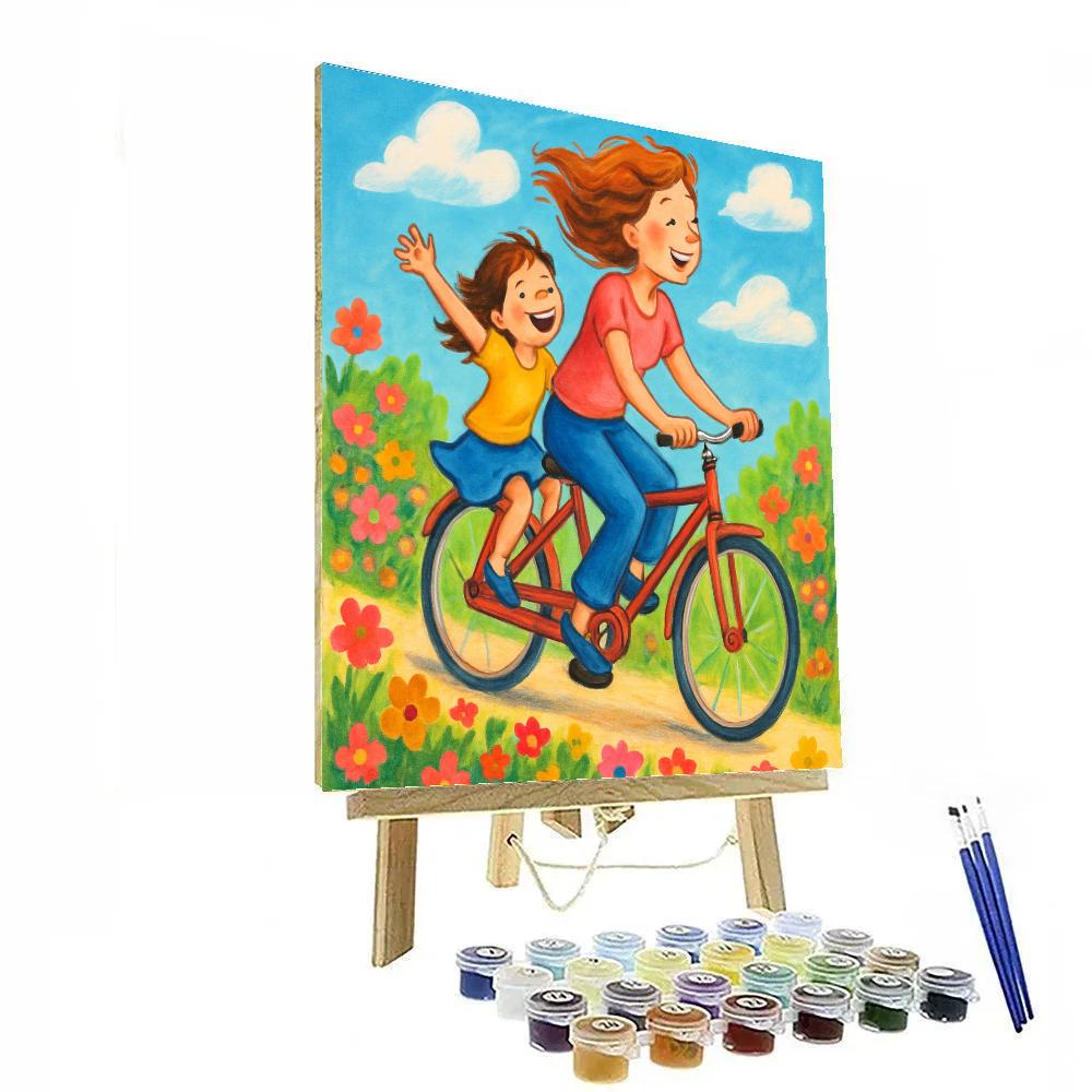 Springtime Bicycle Ride Painting by numbers kit