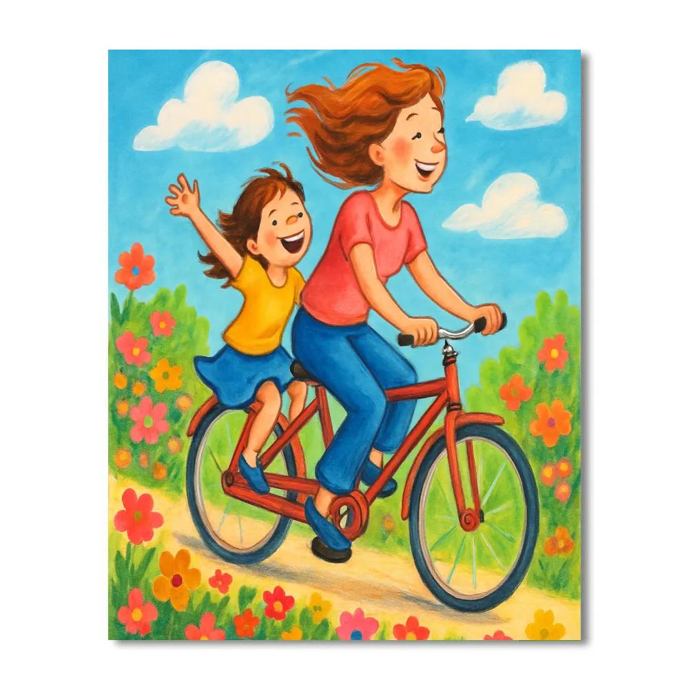 Springtime Bicycle Ride Painting by numbers kit