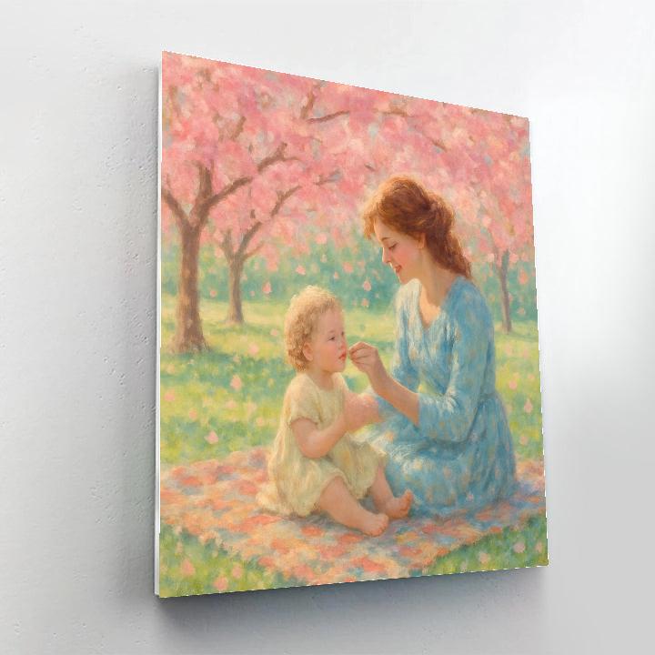 Picnic Under Cherry Blossoms Paint by numbers art