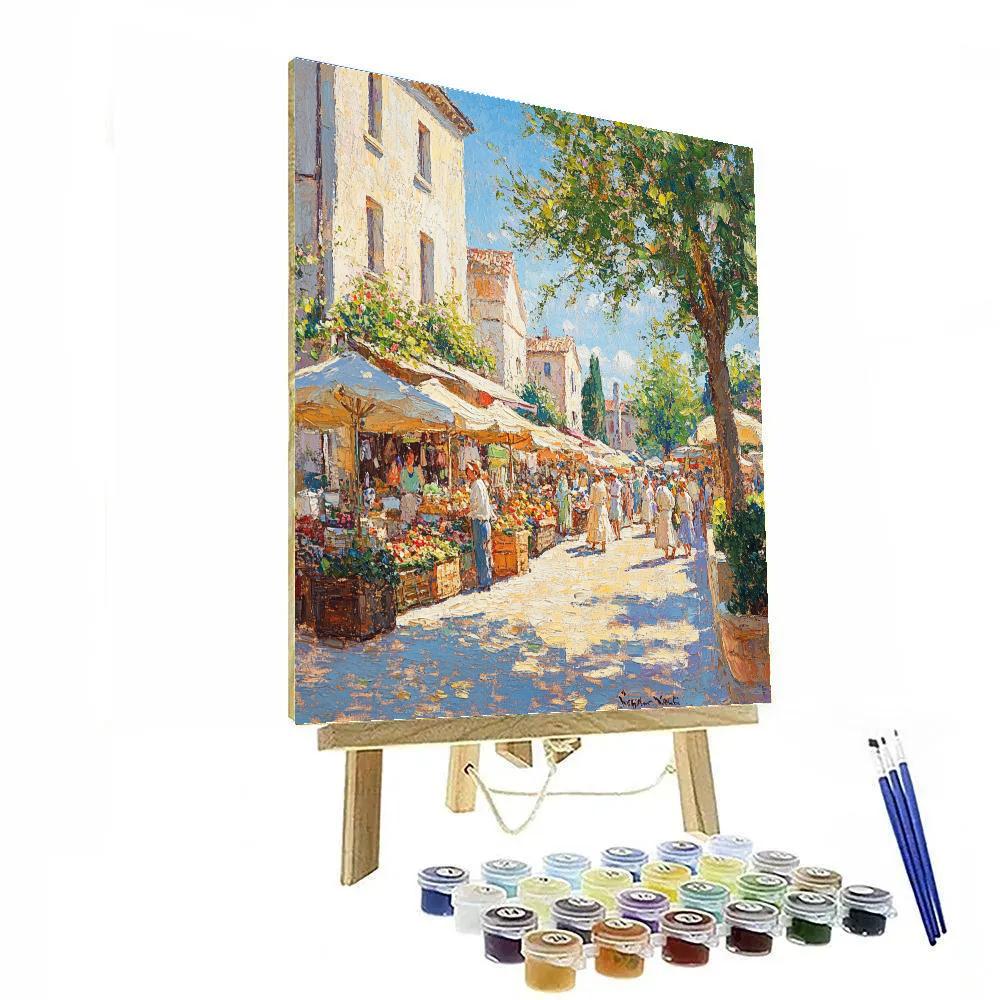Pissarro Inspired Market Morning Painting by numbers kit