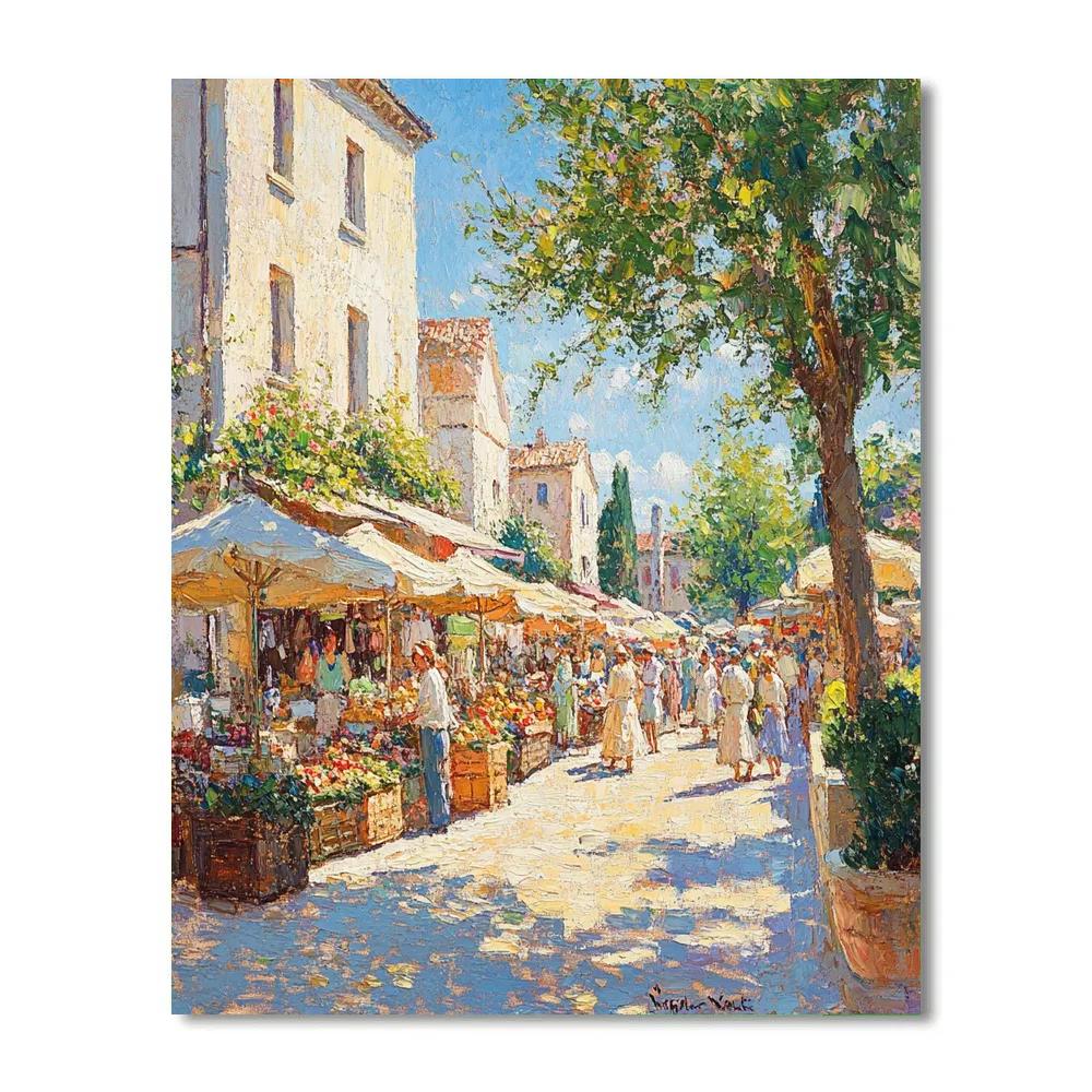 Pissarro Inspired Market Morning Painting by numbers kit
